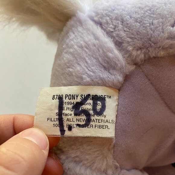RARE 1990s Purple Pony Surprise Hasbro Plush Stuffed Animal 90s Girls Toy Collar - Picture 9 of 9
